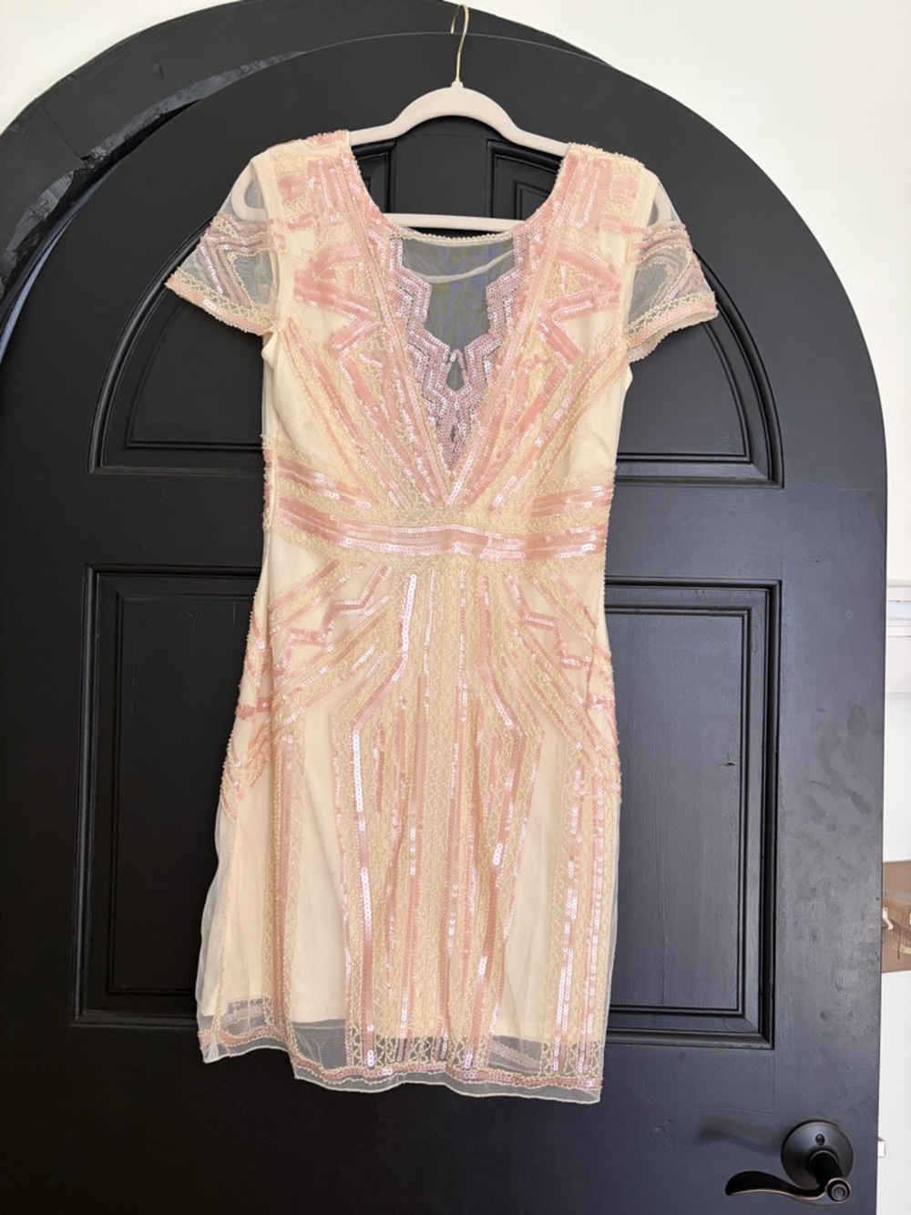 Vintage Beaded Mesh Cocktail Dress